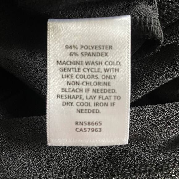 Open Edit Black Metallic Puff Sleeve Sparkle Evening Top - Size Medium - Picture 7 of 7